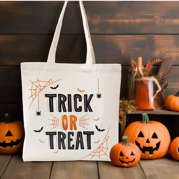 Handbags - Trick or Treat Candy Bag Tote Shopping Bag Canvas NWT